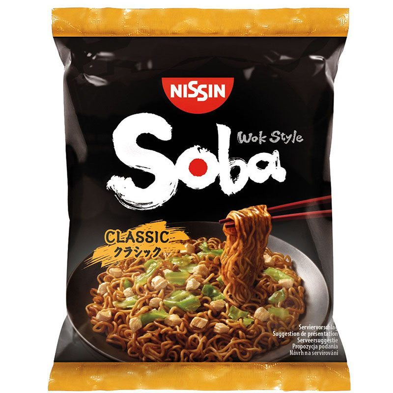 Nissin Bag Noodles Soba Classic Wok Style Instant Nudelgericht 109g