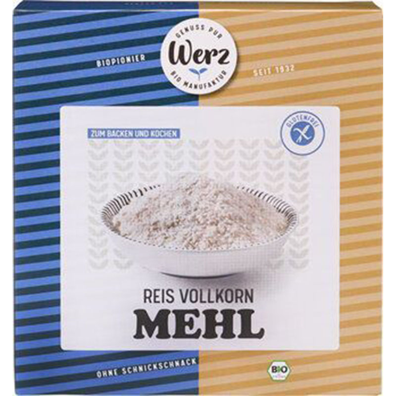 Naturkornmühle Werz 3x Reis Vollkorn Mehl, glutenfrei 1000g
